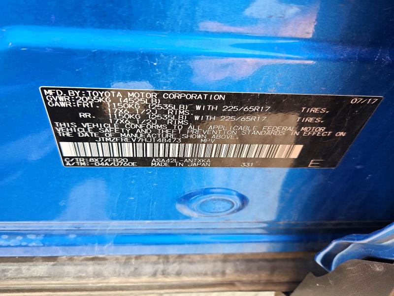 62820676 :رقم المزاد ، JTMZFREV7HJ148473 vin ، 2017 Toyota Rav4 مزاد بيع