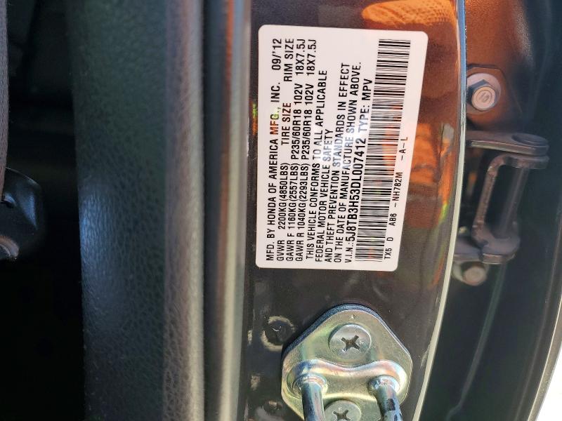 Продажа на аукционе авто 2013 Acura Rdx, vin: 5J8TB3H53DL007412, номер лота: 62858476