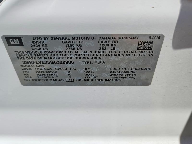 Продажа на аукционе авто 2016 Gmc Terrain, vin: 2GKFLVE35G6320986, номер лота: 63272846