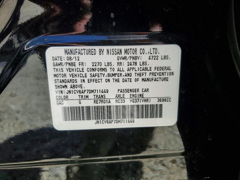 Продаж на аукціоні авто 2013 Infiniti G37 Sedan, vin: JN1CV6AP7DM711449, номер лоту: 63346446