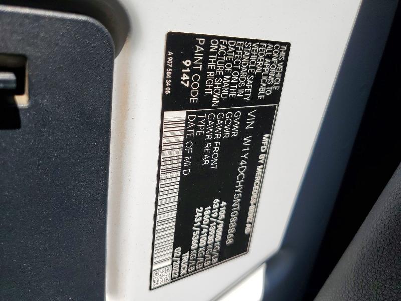Продаж на аукціоні авто 2022 Mercedes-benz Sprinter, vin: W1Y4DCHY5NT088868, номер лоту: 61144406
