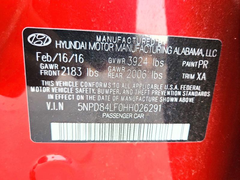 2017 Hyundai Elantra მანქანა იყიდება აუქციონზე, vin: 5NPD84LF0HH026291, აუქციონის ნომერი: 61423956