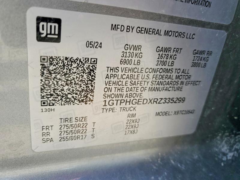 Продажа на аукционе авто 2024 Gmc Sierra, vin: 1GTPHGEDXRZ335299, номер лота: 61042976