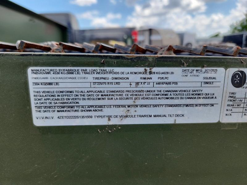 2025 Load Trail Unknown მანქანა იყიდება აუქციონზე, vin: 4ZETD2222S1351559, აუქციონის ნომერი: 60289316
