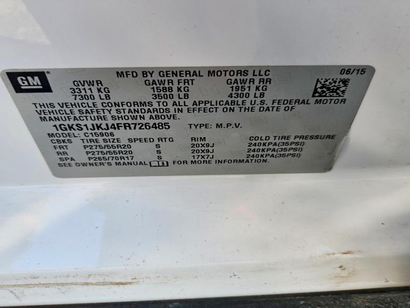 Продажа на аукционе авто 2015 Gmc Yukon Xl, vin: 1GKS1JKJ4FR726485, номер лота: 62981516