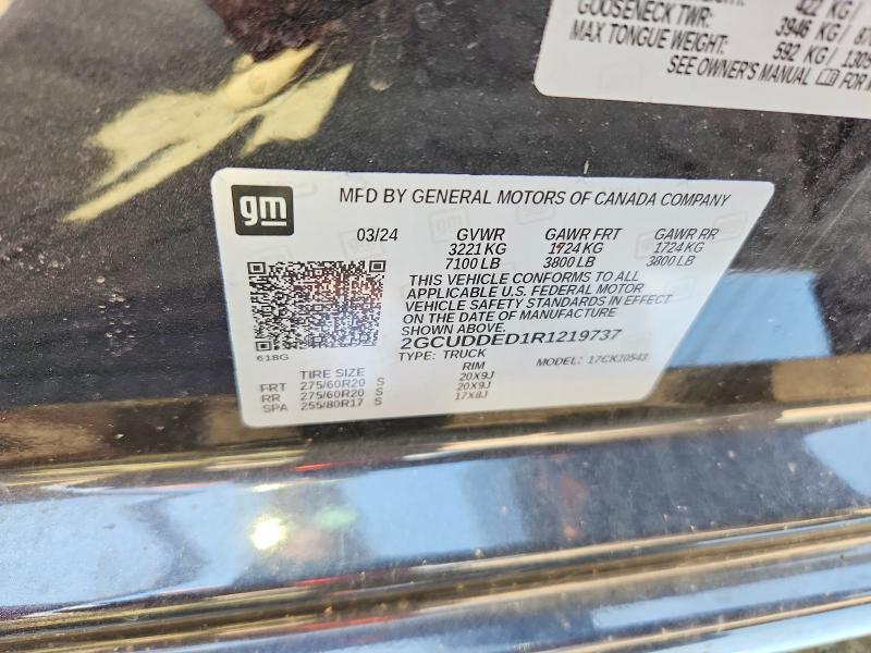 62830486 :رقم المزاد ، 2GCUDDED1R1219737 vin ، 2024 Chevrolet Silverado مزاد بيع