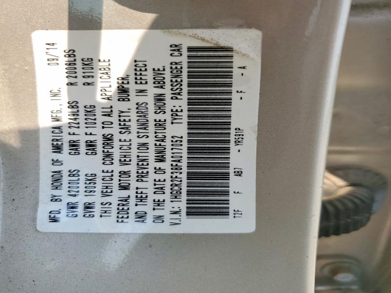 2015 Honda Accord მანქანა იყიდება აუქციონზე, vin: 1HGCR2F38FA017052, აუქციონის ნომერი: 62687956