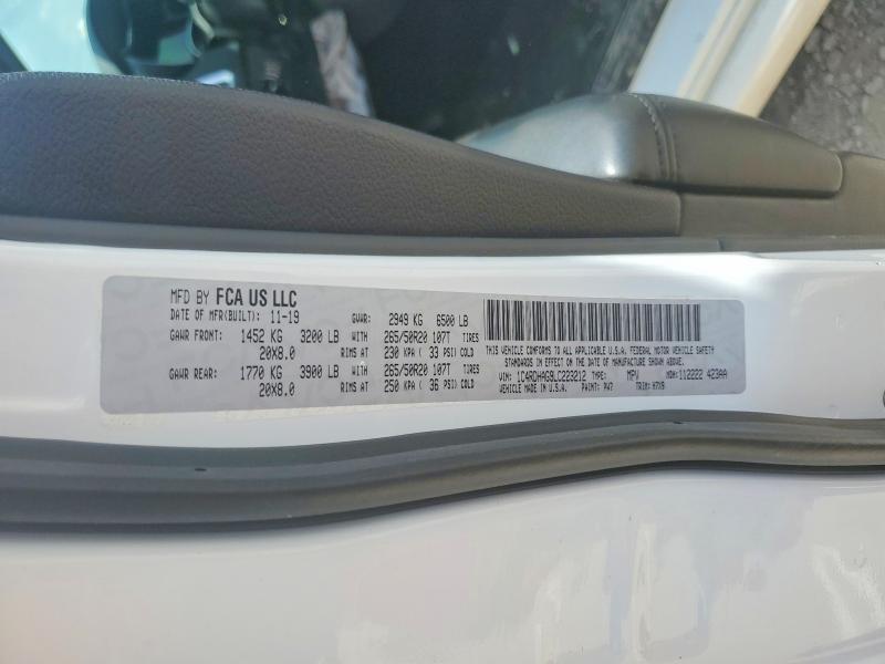 Продаж на аукціоні авто 2020 Dodge Durango, vin: 1C4RDHAG9LC223212, номер лоту: 63335626