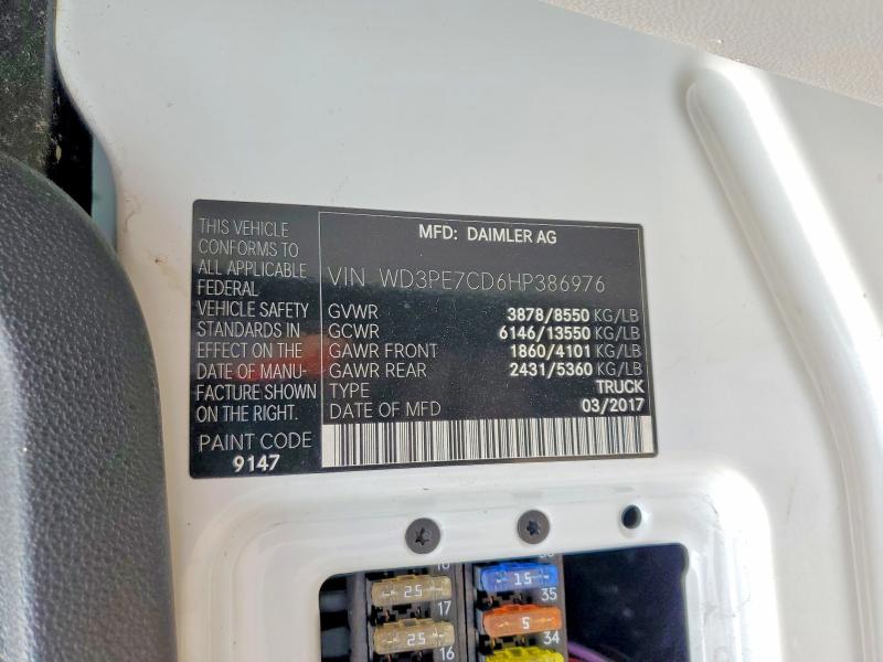 60774616 :رقم المزاد ، WD3PE7CD6HP386976 vin ، 2017 Mercedes-benz Sprinter مزاد بيع