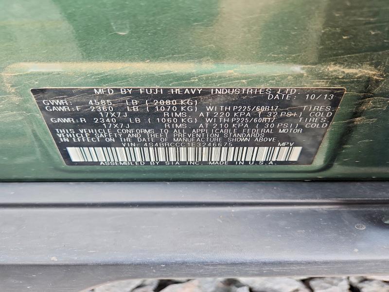 60426656 :رقم المزاد ، 4S4BRCCC1E3246675 vin ، 2014 Subaru Outback مزاد بيع