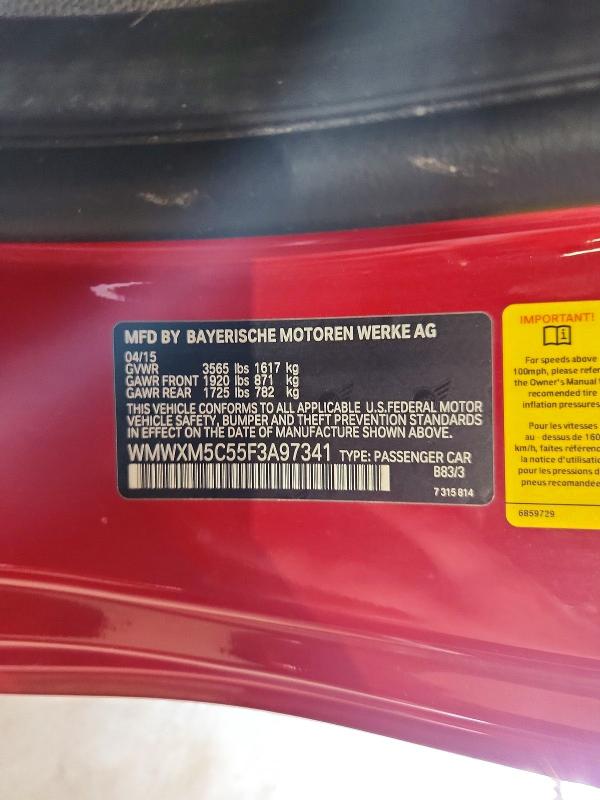 Aukcja sprzedaży 2015 Mini Cooper, vin: WMWXM5C55F3A97341, numer aukcji: 62226746