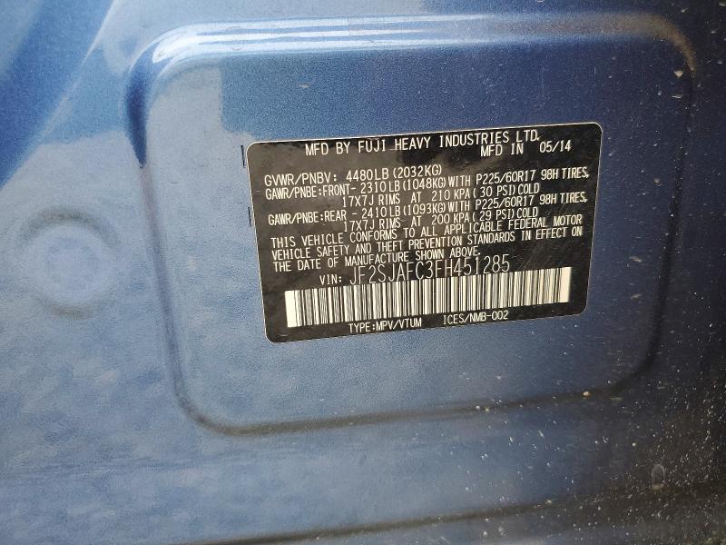 Продажа на аукционе авто 2015 Subaru Forester, vin: JF2SJAFC3FH451285, номер лота: 60837156