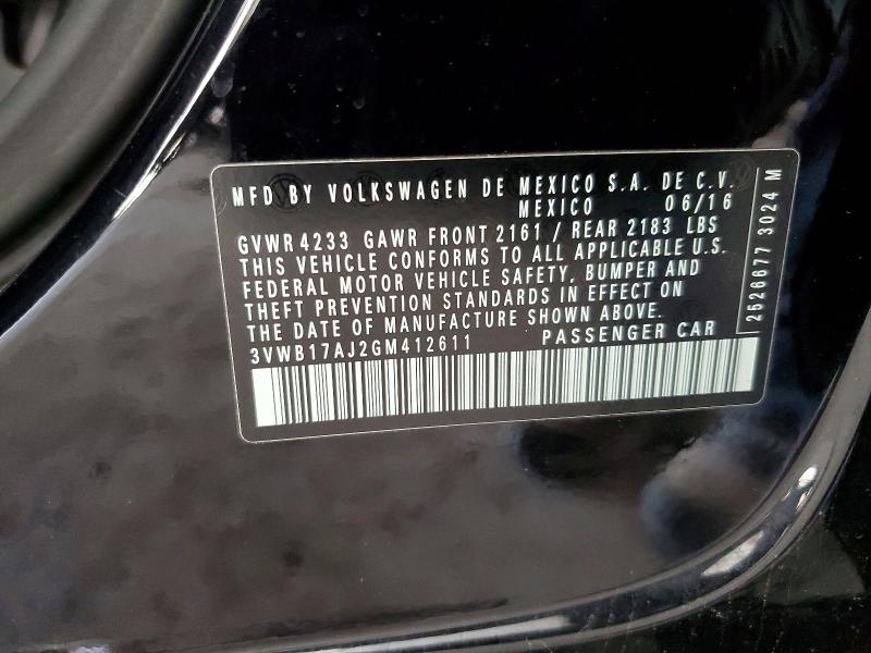 Продаж на аукціоні авто 2016 Volkswagen Jetta, vin: 3VWB17AJ2GM412611, номер лоту: 62342976