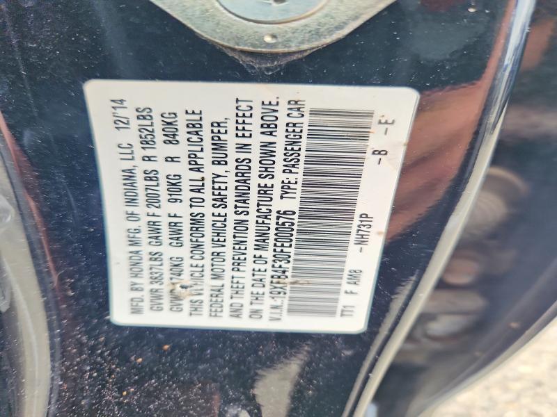 Продаж на аукціоні авто 2015 Honda Civic, vin: 19XFB4F30FE000576, номер лоту: 60315906