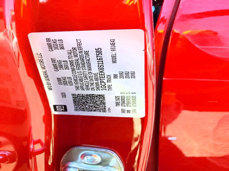 Aukcja sprzedaży 2025 Chevrolet Colorado, vin: 1GCPTEEK6S1167585, numer aukcji: 62475316