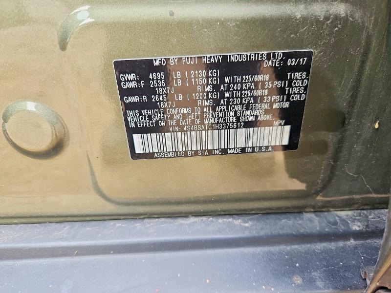 58748246 :رقم المزاد ، 4S4BSATC1H3375612 vin ، 2017 Subaru Outback مزاد بيع