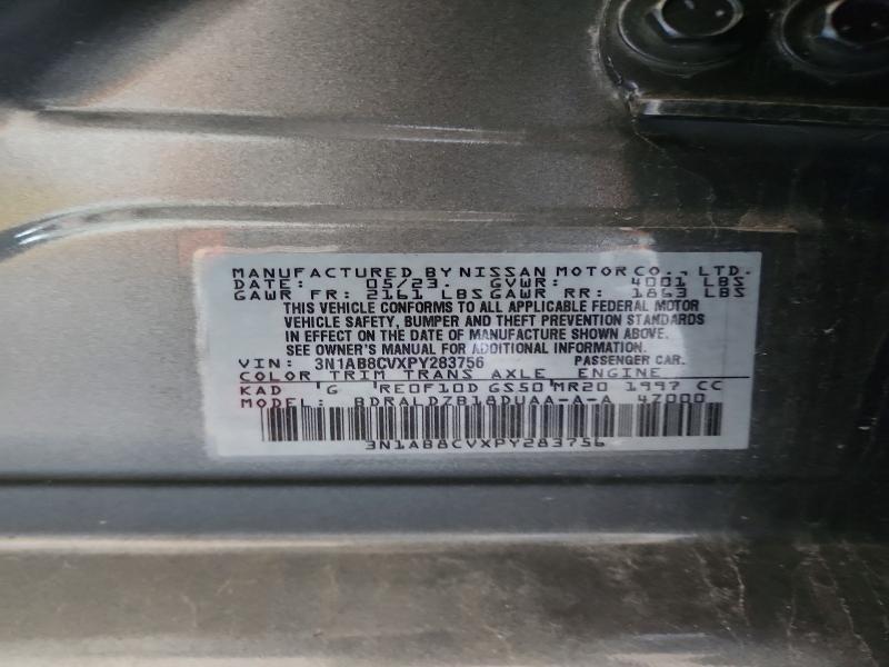 2023 Nissan Sentra მანქანა იყიდება აუქციონზე, vin: 3N1AB8CVXPY283756, აუქციონის ნომერი: 59356576