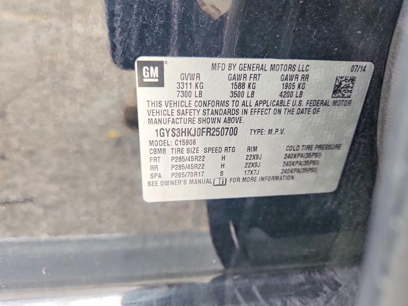 60680596 :رقم المزاد ، 1GYS3HKJ0FR250700 vin ، 2021 Cadillac Escalade مزاد بيع