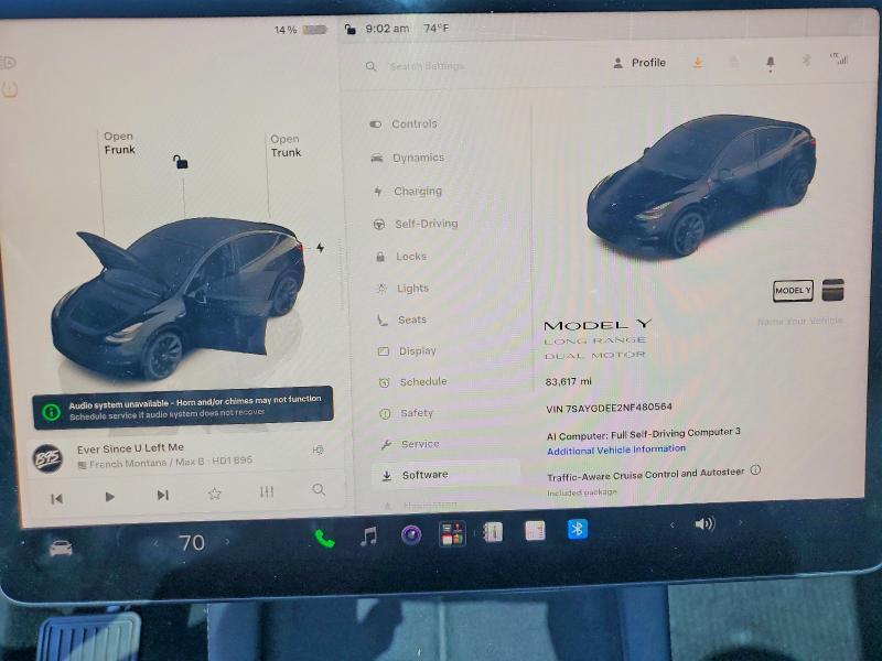 Aukcja sprzedaży 2022 Tesla Model Y, vin: 7SAYGDEE2NF480564, numer aukcji: 62285716