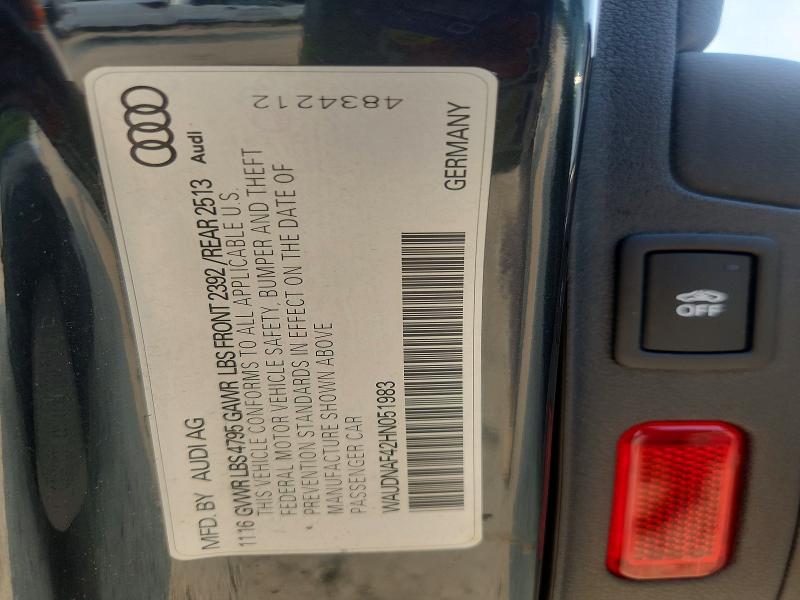 62795056 :رقم المزاد ، WAUDNAF42HN051983 vin ، 2017 Audi A4 مزاد بيع