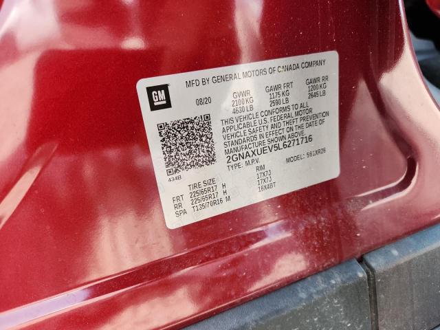 Aukcja sprzedaży 2020 Chevrolet Equinox, vin: 2GNAXUEV5L6271716, numer aukcji: 59635266