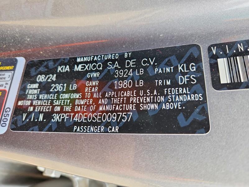 Aukcja sprzedaży 2025 Kia K4, vin: 3KPFT4DE0SE009757, numer aukcji: 60372906
