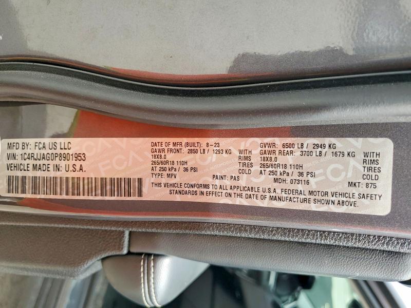 Aukcja sprzedaży 2023 Jeep Grand Cherokee, vin: 1C4RJJAG0P8901953, numer aukcji: 61692746