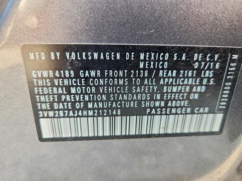 63099996 :رقم المزاد ، 3VW2B7AJ4HM212148 vin ، 2017 Volkswagen Jetta مزاد بيع