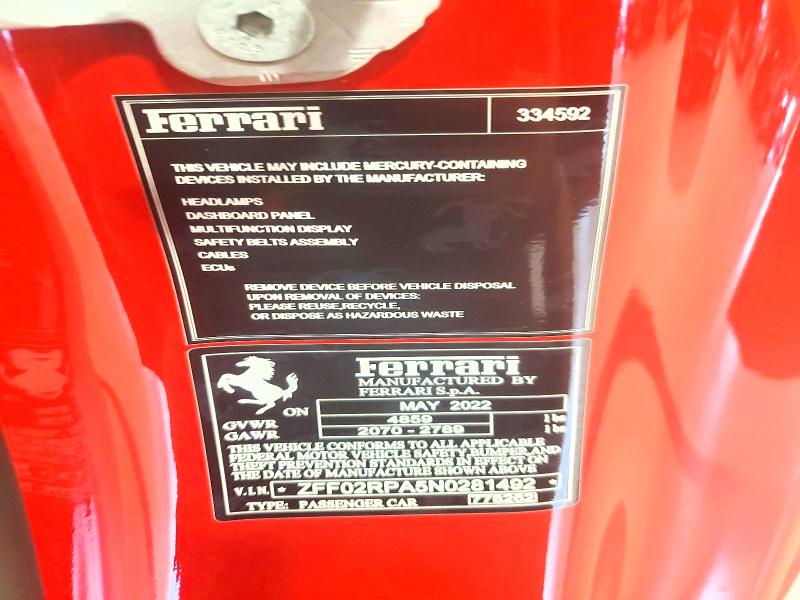 Продажа на аукционе авто 2022 Ferrari Portofino M, vin: ZFF02RPA5N0281492, номер лота: 58595076
