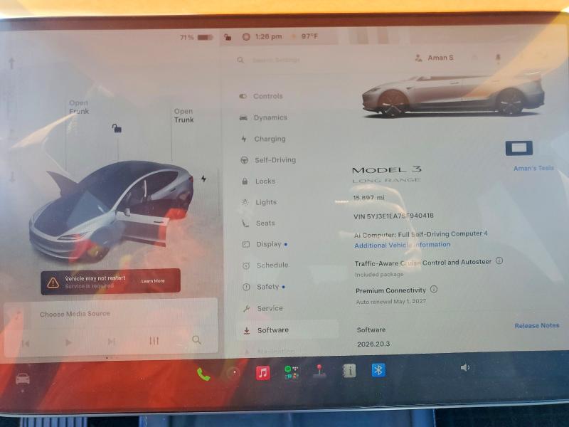 Aukcja sprzedaży 2025 Tesla Model 3, vin: 5YJ3E1EA7SF940418, numer aukcji: 60481766