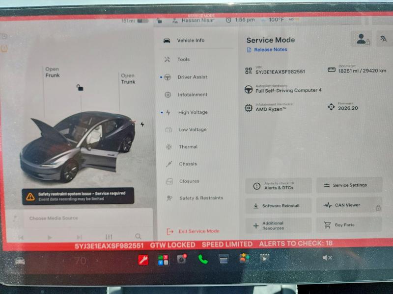 Продажа на аукционе авто 2025 Tesla Model 3, vin: 5YJ3E1EAXSF982551, номер лота: 59355446