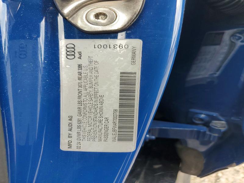 Продаж на аукціоні авто 2024 Audi E-tron Gt, vin: WAUEJBFW4R7003768, номер лоту: 62672266