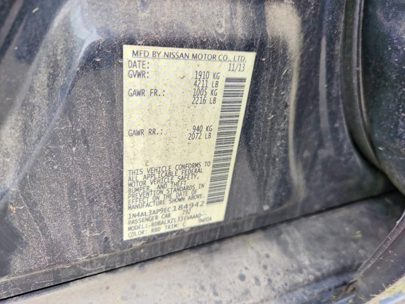Продажа на аукционе авто 2014 Nissan Altima, vin: 1N4AL3AP9EC184942, номер лота: 62625666