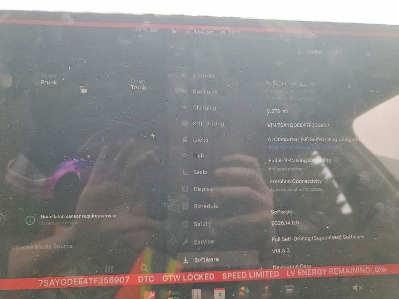 59714686 :رقم المزاد ، 7SAYGDEE4TF356907 vin ، 2026 Tesla Model Y مزاد بيع