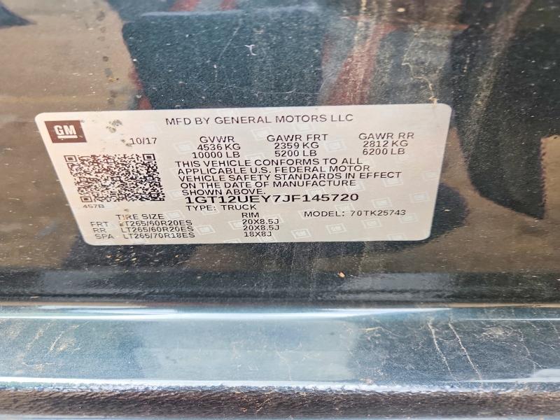 62220826 :رقم المزاد ، 1GT12UEY7JF145720 vin ، 2018 Gmc Sierra مزاد بيع