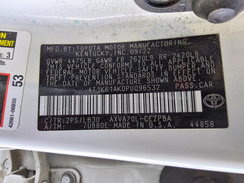 Aukcja sprzedaży 2023 Toyota Camry, vin: 4T1K61AK0PU096532, numer aukcji: 59374576