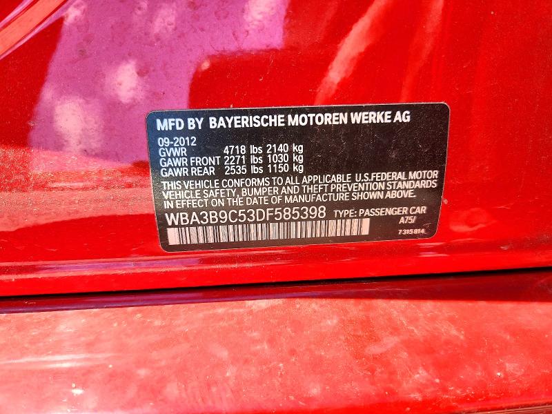 2013 Bmw 335 მანქანა იყიდება აუქციონზე, vin: WBA3B9C53DF585398, აუქციონის ნომერი: 61414896