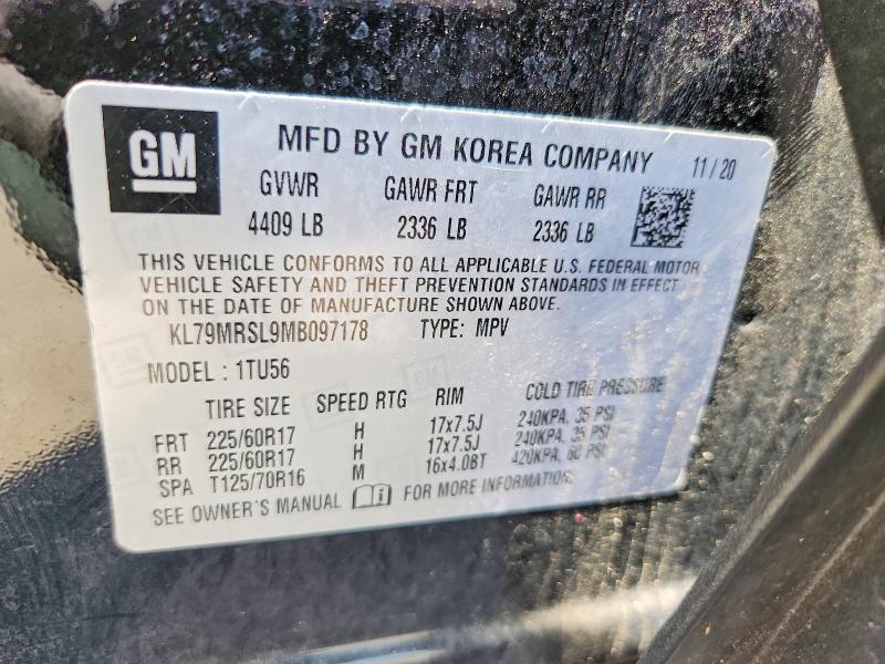 Продаж на аукціоні авто 2021 Chevrolet Trailblazer, vin: KL79MRSL9MB097178, номер лоту: 60229276
