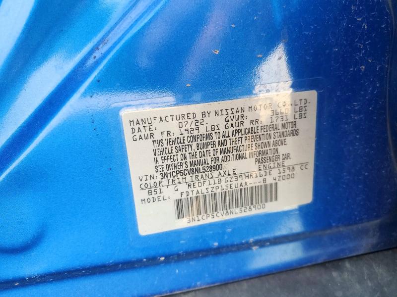 Продаж на аукціоні авто 2022 Nissan Kicks, vin: 3N1CP5CV8NL528900, номер лоту: 85980185