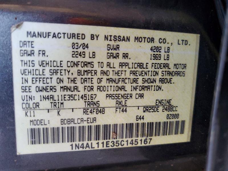 Aukcja sprzedaży 2005 Nissan Altima, vin: 1N4AL11E35C145167, numer aukcji: 60404286