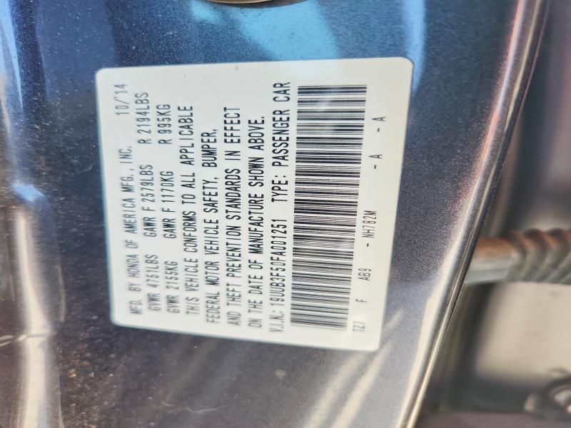 61680486 :رقم المزاد ، 19UUB3F50FA001251 vin ، 2015 Acura Tlx مزاد بيع