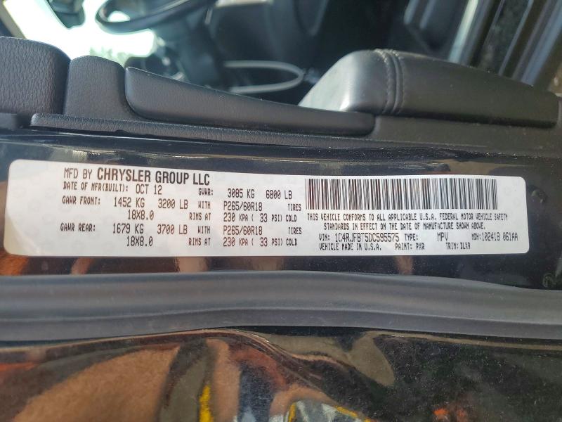 Aukcja sprzedaży 2013 Jeep Grand Cherokee, vin: 1C4RJFBT5DC595575, numer aukcji: 60371346