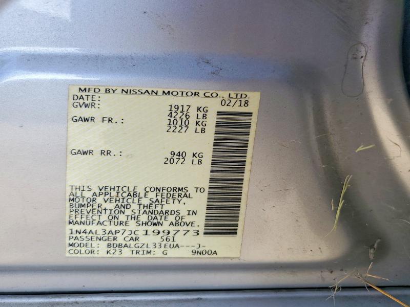 Aukcja sprzedaży 2018 Nissan Altima, vin: 1N4AL3AP7JC199773, numer aukcji: 61799926