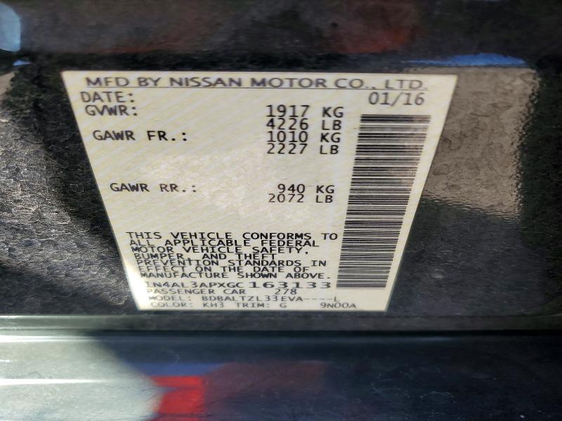 Продажа на аукционе авто 2016 Nissan Altima, vin: 1N4AL3APXGC163133, номер лота: 62010426
