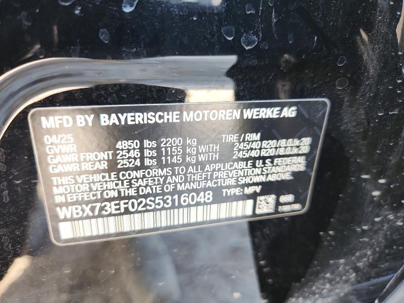 2025 Bmw X1 მანქანა იყიდება აუქციონზე, vin: WBX73EF02S5316048, აუქციონის ნომერი: 62237336