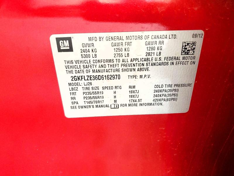 Aukcja sprzedaży 2013 Gmc Terrain, vin: 2GKFLZE36D6162970, numer aukcji: 61315716