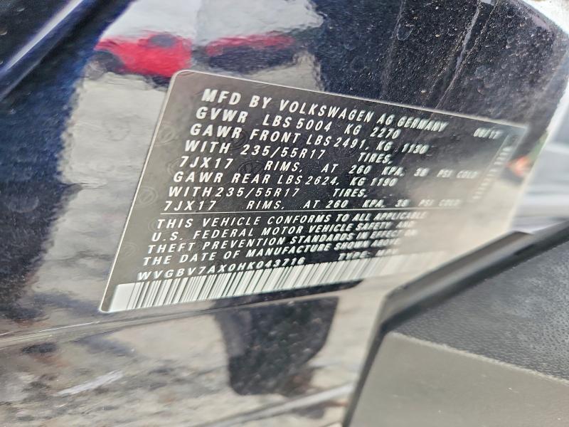 Aukcja sprzedaży 2017 Volkswagen Tiguan, vin: WVGBV7AX0HK043716, numer aukcji: 60570776