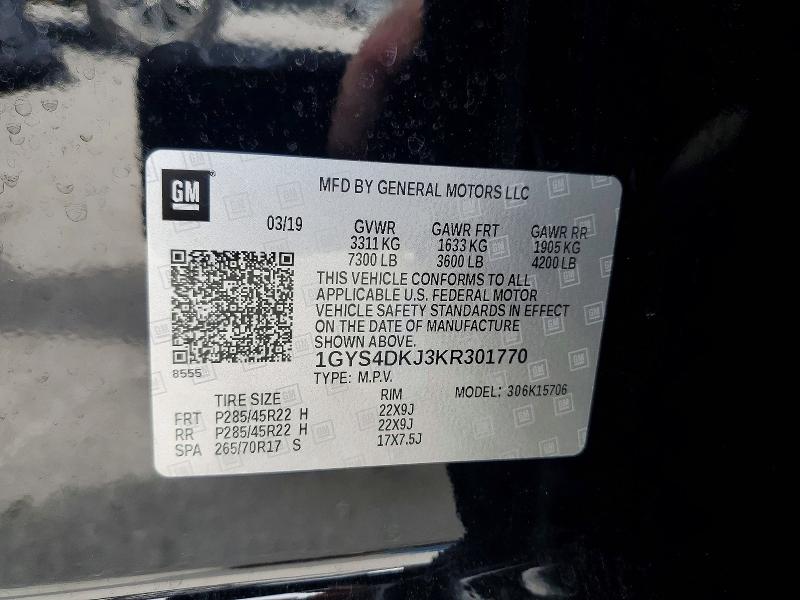 Продаж на аукціоні авто 2019 Cadillac Escalade, vin: 1GYS4DKJ3KR301770, номер лоту: 61540256