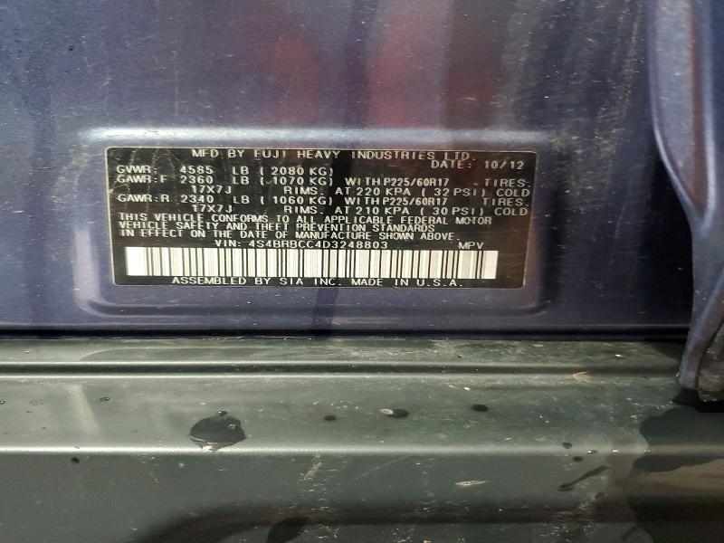 Продажа на аукционе авто 2013 Subaru Outback, vin: 4S4BRBCC4D3248803, номер лота: 60626626