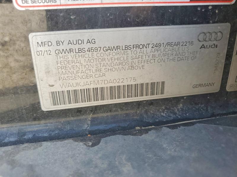63049616 :رقم المزاد ، WAUKJAFM7DA022175 vin ، 2013 Audi A3 مزاد بيع